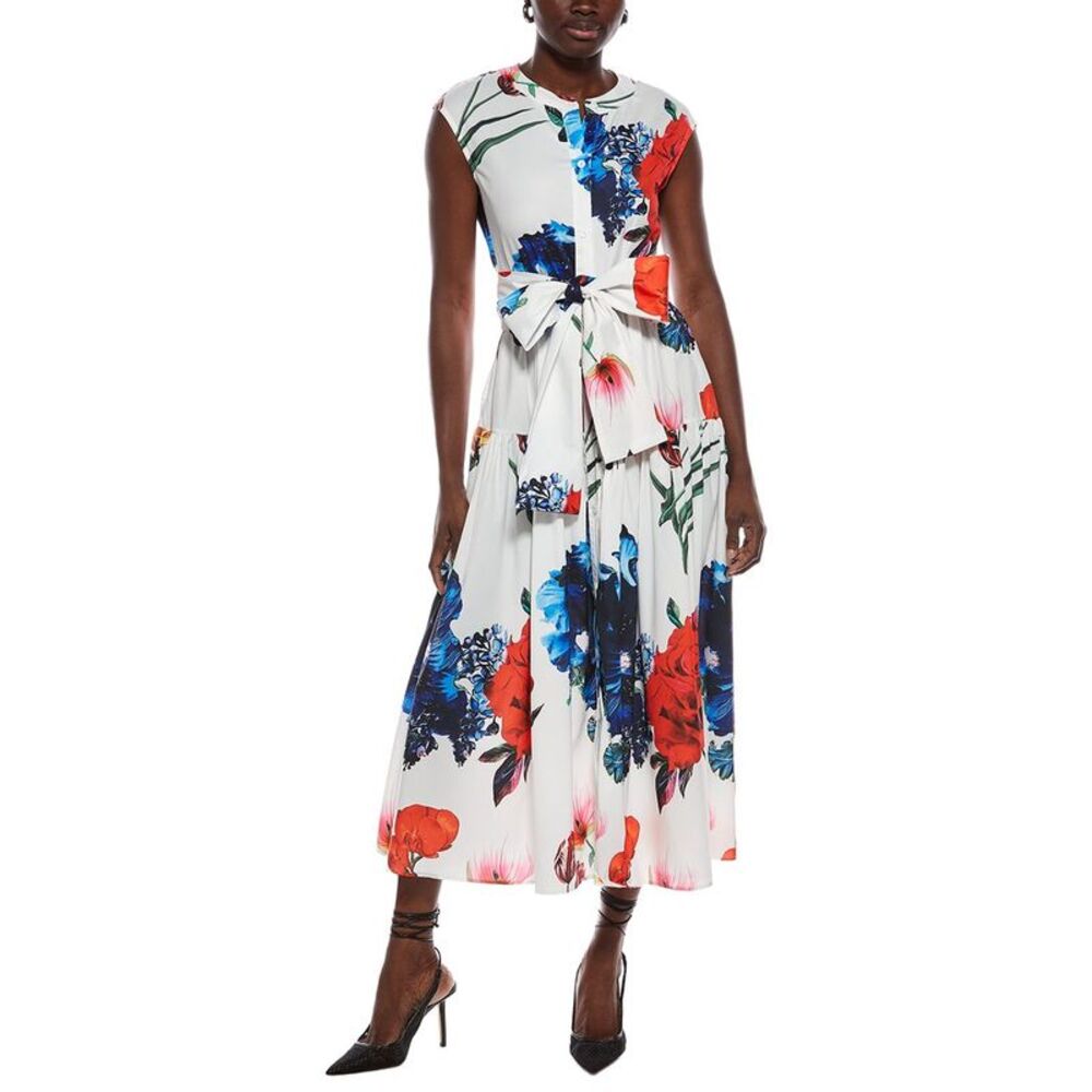 Nancy Yang Womens  Midi Shirtdress